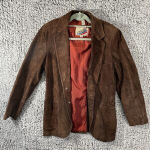 J. Riggings Men's Vintage Leather Pocketed Coat Blazer Jacket Western Size 40